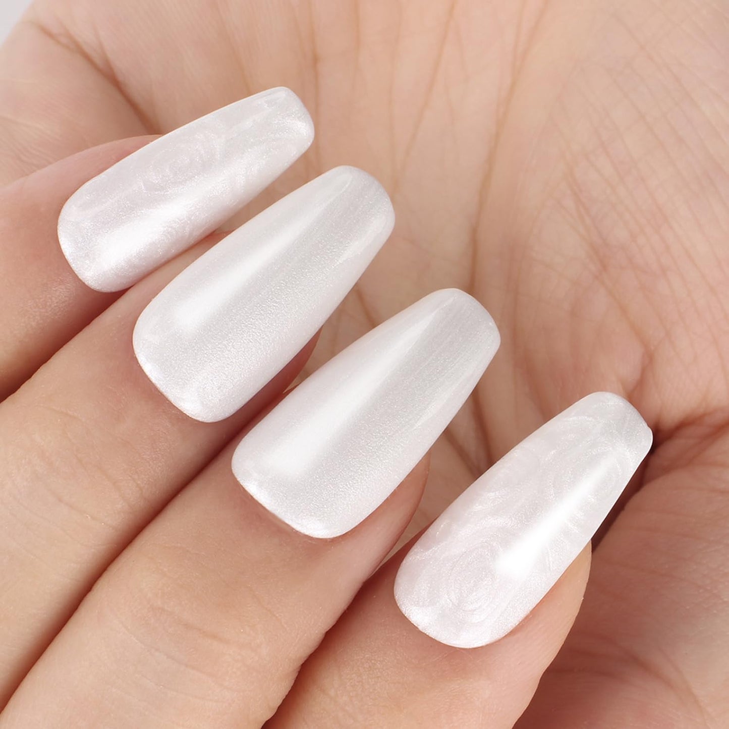 White Pearl Gel Nail Polish - 0.51 fl oz Pearl White Shimmer Gel Polish for Manicure Salon or DIY Nail Art At Home - GP0029-BrightBean Baby