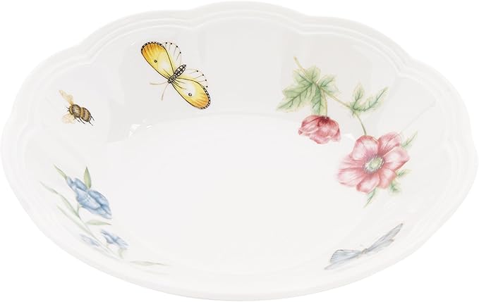 Lenox 6101836 Butterfly Meadow Fruit Bowl, white body, 1 Count (Pack of 1)
