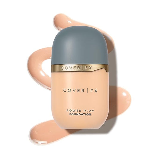 COVER FX Power Play Foundation - Shade F2 - Buildable Full Coverage - Waterproof Sweat-Proof Transfer-Proof - Natural Matte Finish - All Skin Types-BrightBean Baby