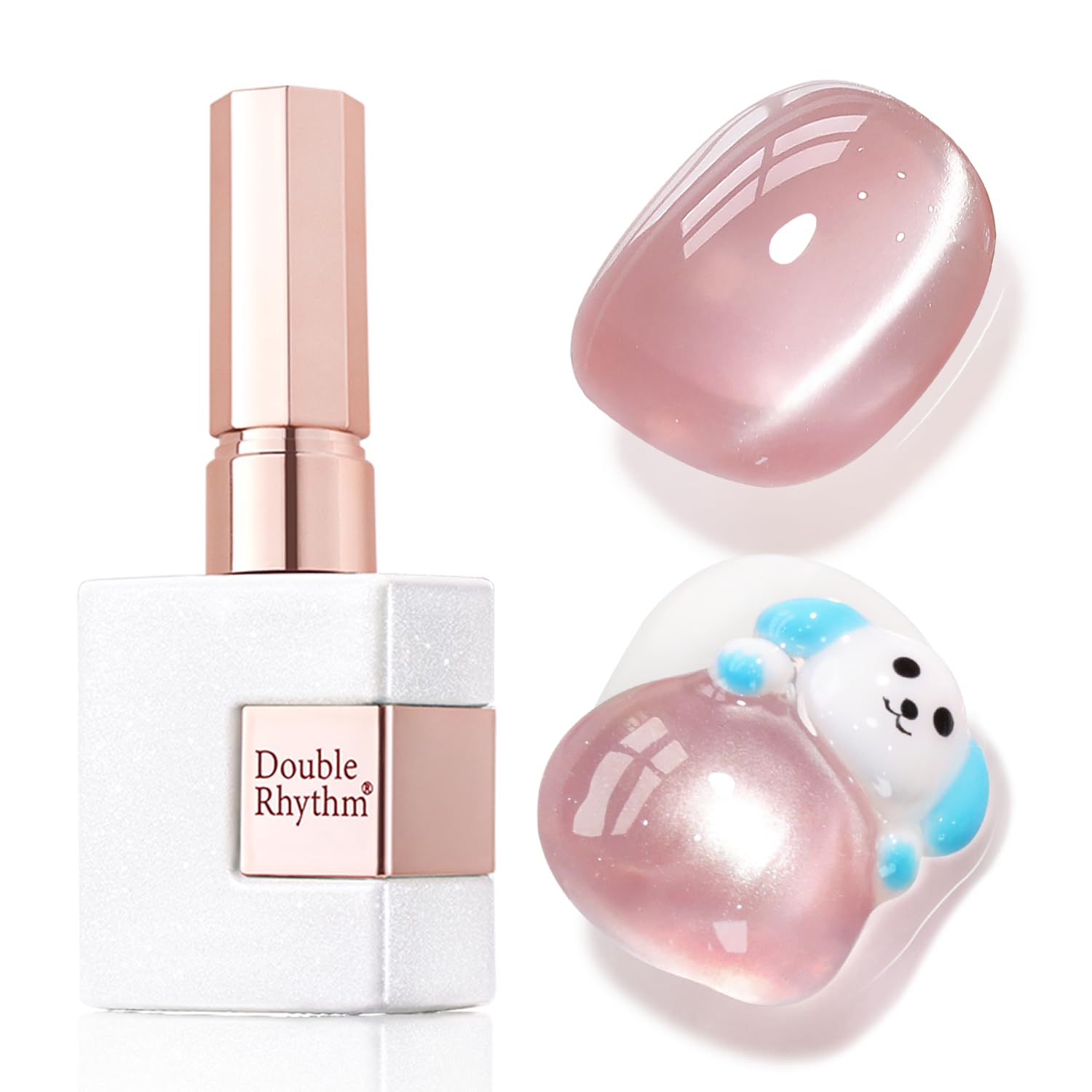 Double Rhythm Jelly Glass Cat Eye Gel Polish with Magnet 15ML Holographic Glitter Shimmer Translucent Sheer Color Magnetic Nail Polish Salon DIY at Home (Jelly Pale Purple-MC1100)-BrightBean Baby