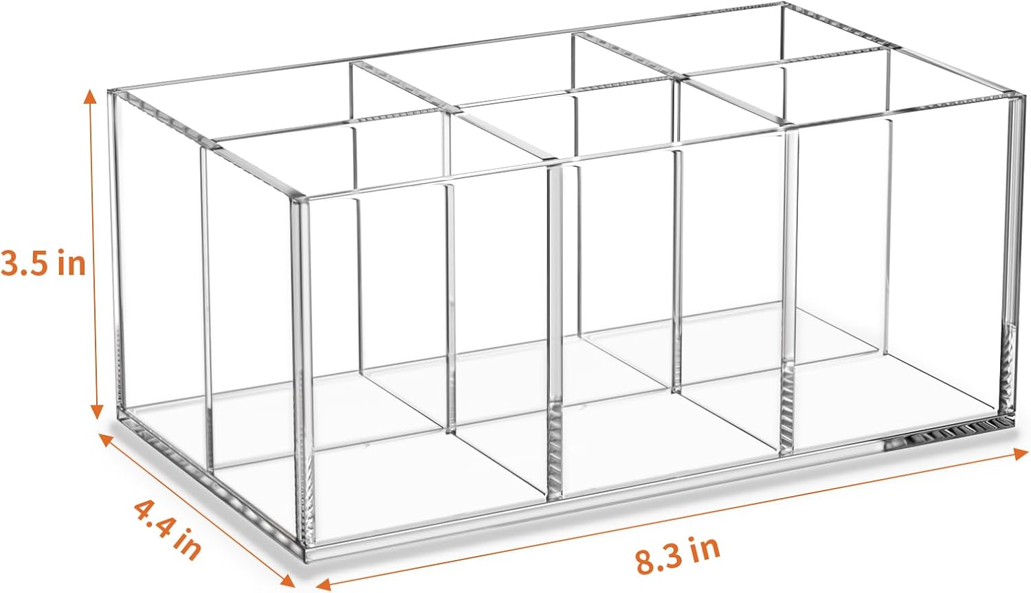HIIMIEI Clear Makeup Brush Holder Organizer Acrylic 6-Slots Cosmetic Brushes Storage Organizer for Vanity Countertop-BrightBean Baby