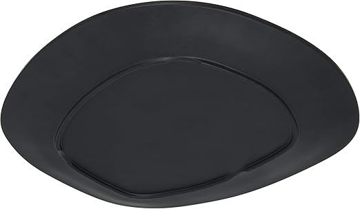 Carlisle FoodService Products Ridge Resuable Plastic Platter Oblong Platter for Home and Restaurant, Melamine, 13 Inches, Slate