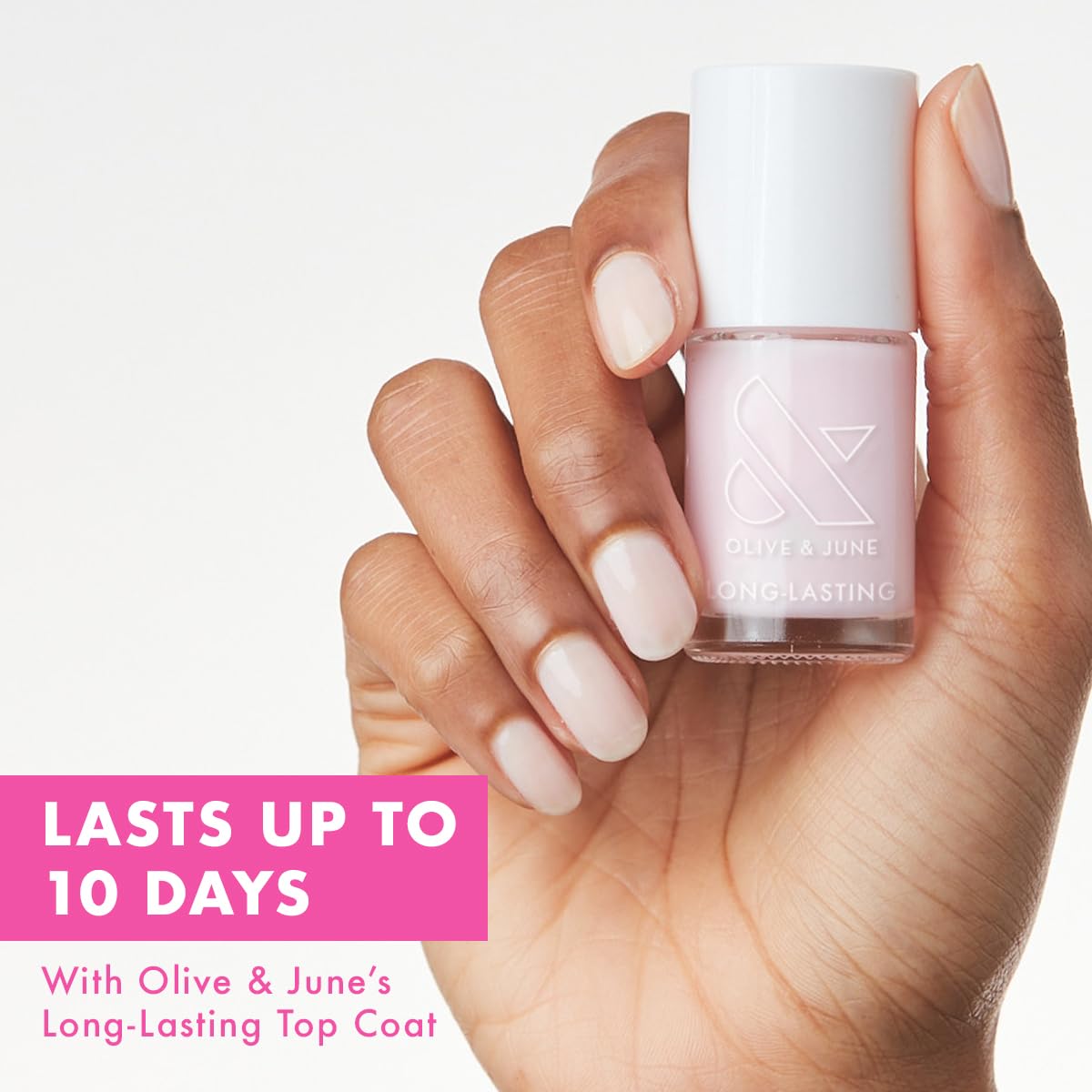 Olive & June Long-Lasting Nail Polish | Gel-Like Finish No Lamp Needed Lasts up to 10 days | Salon-Quality Color at Home | 15-Free, Vegan & Cruelty-Free Chip-Resistant Shine | Strawberry Scone-BrightBean Baby