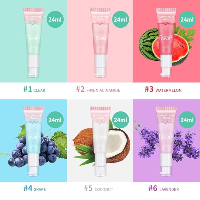 Super Hydrate Primer - Translucent Gel Formula for Long-lasting Makeup | Works on All Skin Types and Tones, Perfect Pre-makeup Primer (02 +4% Niacinamide)-BrightBean Baby