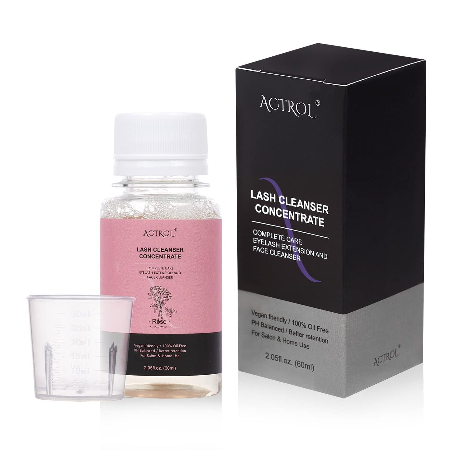 Eyelash Cleanser Concentrate 60ml Rose Professional Lash Shampoo Foaming Cleanser DIY Wash for Extensions Lashes with Salon Home Care-Makes 12Bottles-BrightBean Baby