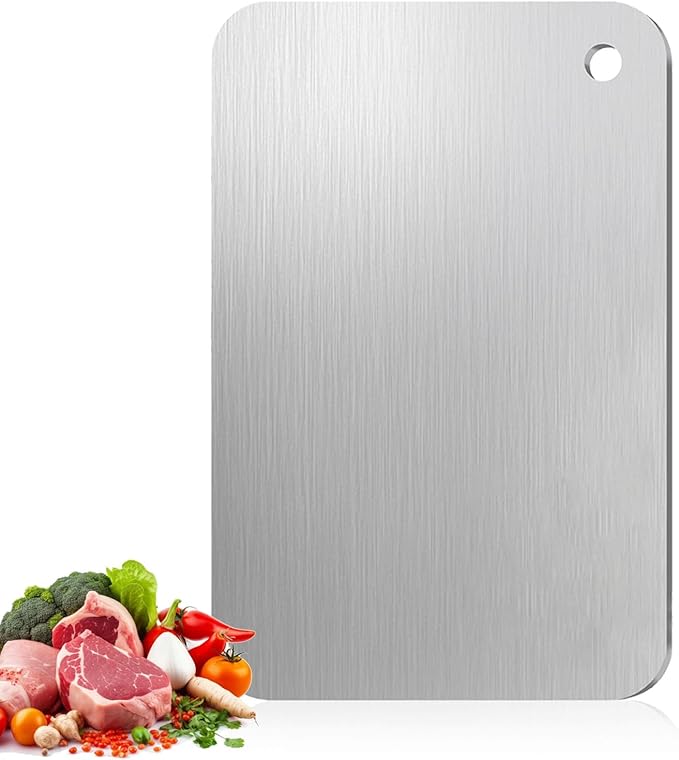 Tavano Titanium Cutting Board,100% Pure Titanium Cutting Boards for Kitchen,2026 New Non Toxic,Double-Sided Food Grade Chopping Board for Meat,Vegetable,Fruit,Outdoor Camping(S-1PC:11.42 * 7.87'')