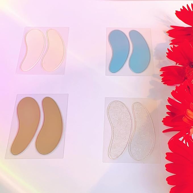 Under Eye Patches For Lash Lift Eyelash Extension Durable Gel Eye Pads Separate Upper & Lower Lashes Sticky Gel Eye Patch - Moon Shape Fit Eyelids Eyelash Mask Cover 4 Colors-BrightBean Baby