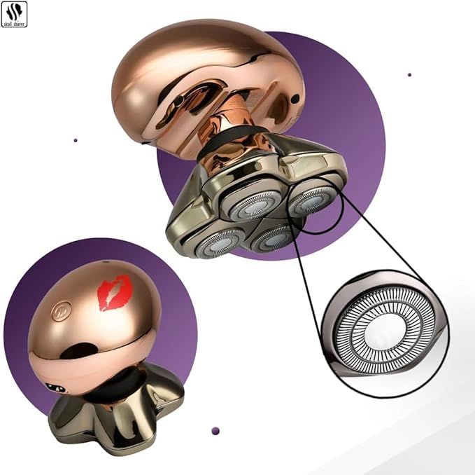Skull Shaver Butterfly Kiss Pro (Rose Gold): Best Electric Shaver for Bikini, Leg, Body Shaving-BrightBean Baby