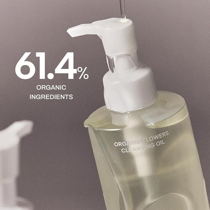 Whamisa Organic Flowers Cleansing Oil, Face Cleanser, Postbiotic-Rich Makeup Remover for Deep Cleansing, Pore Care, Rolling, Fermented, Easy Clean (260ml)-BrightBean Baby