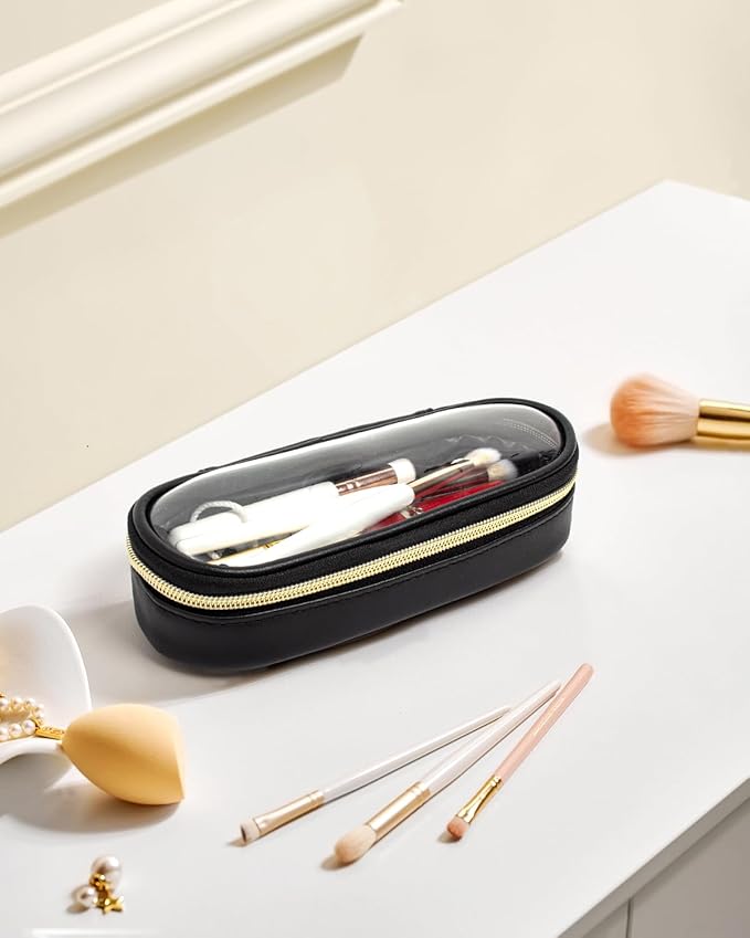 Clear Makeup Bag Small, TSA Approved Portable Toiletry Bag with Zipper Cosmetic Travel Bag Makeup Organizer Case Mini Makeup Pouch for Purse Car Organizer Bag for Women Men-BrightBean Baby