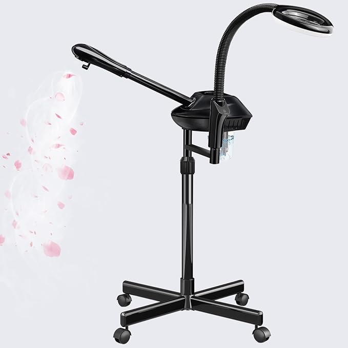 Facial Steamer for Deep Hydration, 2in1 Ozone Face Steamer with 5X Magnifying Lamp, Professional Facial Steamer, Suitable for Home Use or Beauty Spa Deep Cleansing and Hydration-BrightBean Baby