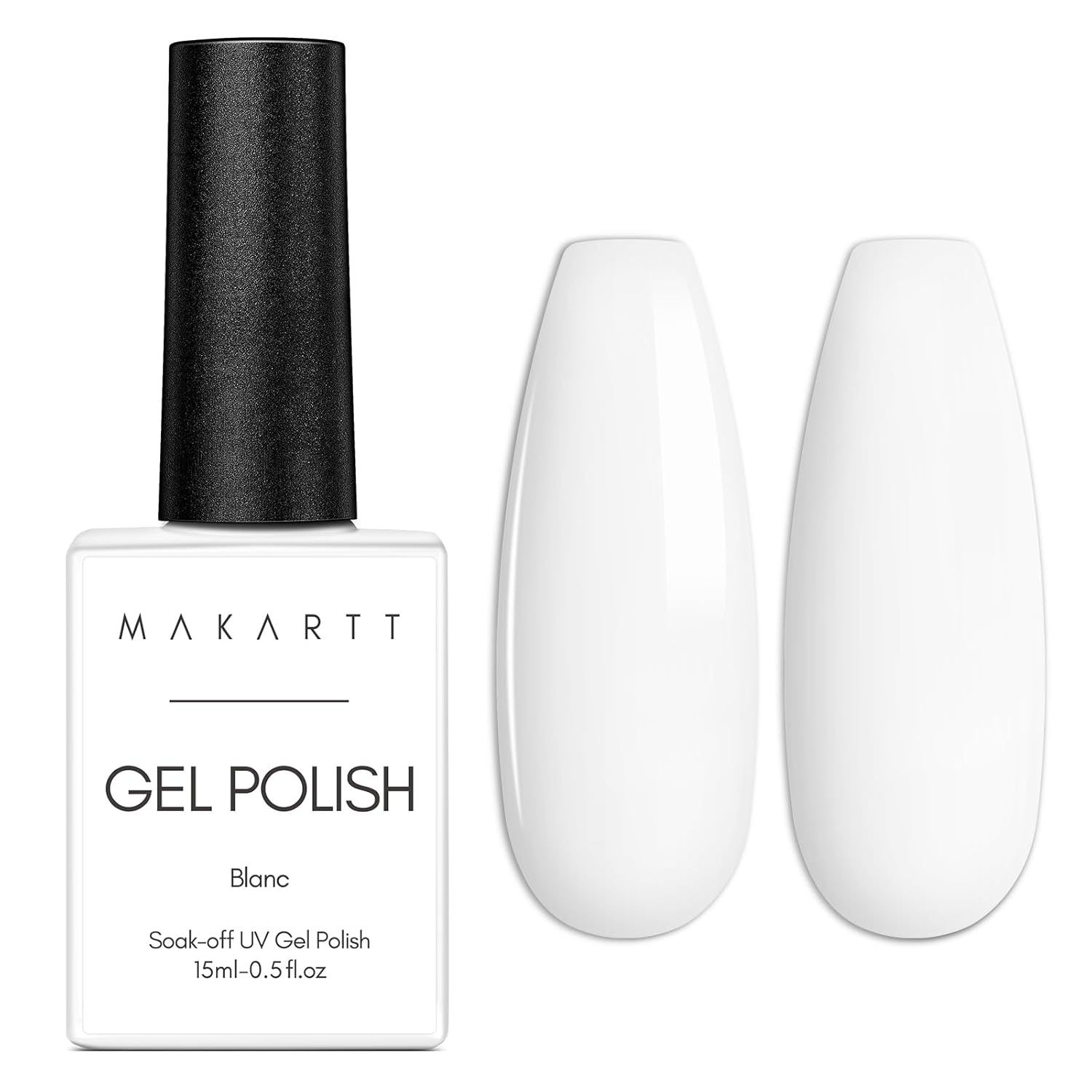 Makartt White Gel Nail Polish 15ml, Soak Off Blanc Gel for UV LED Light, DIY Nail Art, Manicure Designs, Salon & Home Use, Long Lasting and Easy Application-BrightBean Baby