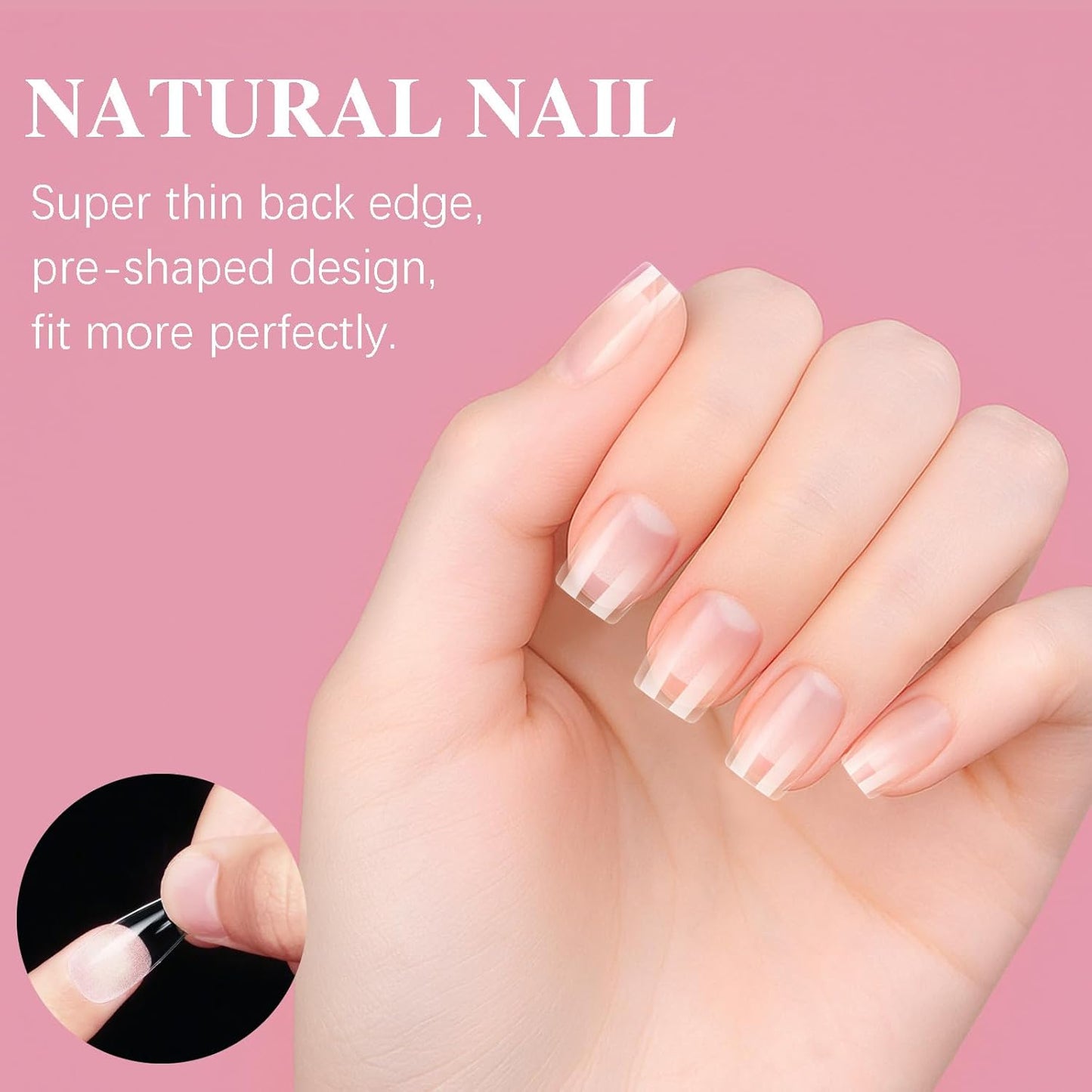 Extra Short Square Nail Tips, SSWSBYKE Gel Acrylic Nail Tips for Full Cover Pre-Shaped Fake Nails Tips Half Matte Press On Nails for Extension Home DIY Salon 300pcs 15 Sizes-BrightBean Baby