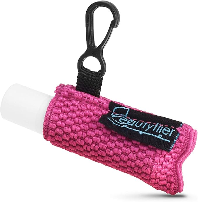 Beautyflier Cute Elastic Lip Balm Holder Keychain, Lipstick Sleeve Chapstick Sleeve Holder for Burts Bees Chapstick-BrightBean Baby