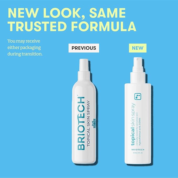BRIOTECH Topical Skin Spray, Hypochlorous Acid Spray for Sensitive Skin, HOCl Facial Mist, Full Body Support Against Irritation, Calm Redness, Soothe Foot & Scalp, 8 oz (2 Pack)-BrightBean Baby