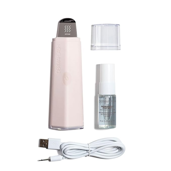 DERMAFLASH DERMAPORE+™ Ultrasonic 2-in-1 Pore Extractor and Serum Infuser, Blush-BrightBean Baby