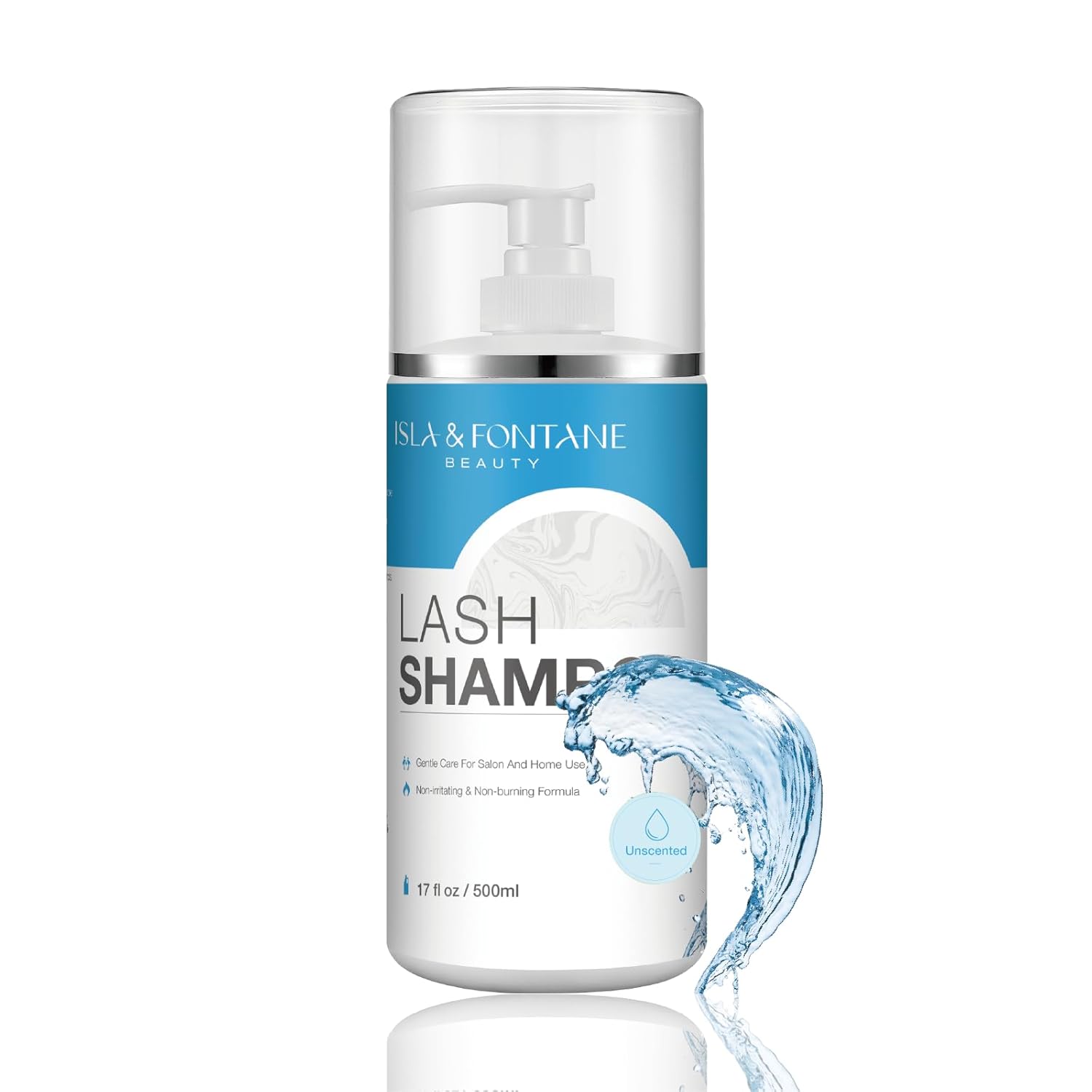 Isla & Fontane Lash Shampoo Bulk – Multi-Scent Series – 17 fl oz / 500ml | Gentle Eyelash Cleanser for Lash Extensions | Non-Irritating | Professional Lash Bath Foam For Salon And Home Use (Unscented)-BrightBean Baby