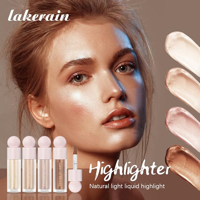 Liquid Highlighter - Luminous Finish Light Liquid Luminizer Makeup Enhanced with Pearl Particles & Botanical Blend, Weightless Dewy Glow for Radiant Skin, Vegan, Cruelty-Free (#01 Moonlight)-BrightBean Baby