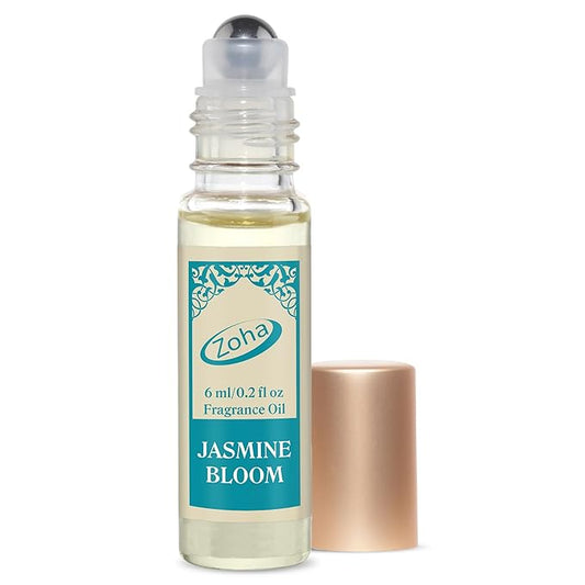 Zoha Jasmine Bloom - Jasmine Perfume for Women and Men, Alcohol Free Perfume Oil Roll On, Long Lasting Natural Clean Fragrance Oil base, 6ml Roller-BrightBean Baby