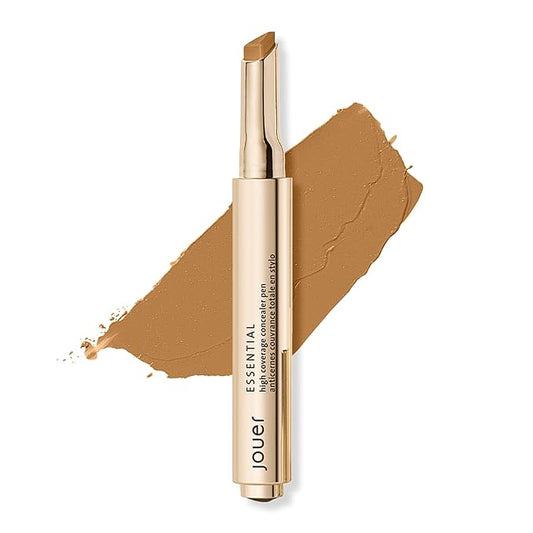 Jouer Essential High Coverage Concealer Pen - Under Eye Concealer for Dark Circles - Brightening Makeup for Eye Circles - Color Corrector Eye Primer with Hyaluronic Acid and Vitamin E-BrightBean Baby