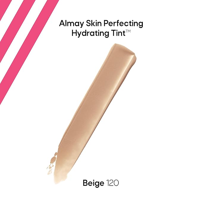 Almay Hydrating Liquid Foundation Tint, Lightweight with Light Coverage, Naturally Dewy Finish, Hypoallergenic, Dermatologist TestedFragrance Free, 120 Beige, 0.94 fl oz.-BrightBean Baby