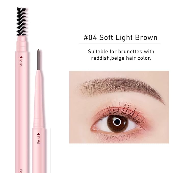 Eyebrow Pencils for Women Brown,Soft Brown Eyebrow Pencil Waterproof Smudgeproof,Ultra-Precise Tip Long-Lasting Micro Brow Pencil for Natural Looking Eyebrows,Built-In Brush,04 Soft Light Brown.-BrightBean Baby