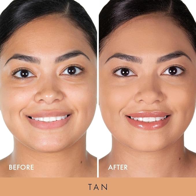 Wander Beauty Wanderlust Powder Foundation - Tan - Blurs and Evens Skin Tone - Perfects and Hydrates With Hyaluronic Acid, Aloe, Honeysuckle, & Vitamin E - Lightweight, Buildable Coverage - 0.31 oz-BrightBean Baby