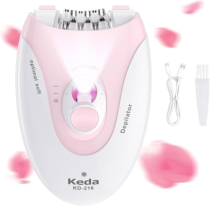 Smooth Glide Epilators Hair Removal for Women, 2 Speed Hair Removal Device with LED Light, Portable Rechargeable Face Epilator, Epilator for Women Face, Bikini, Arm, Legs, Armpits-BrightBean Baby