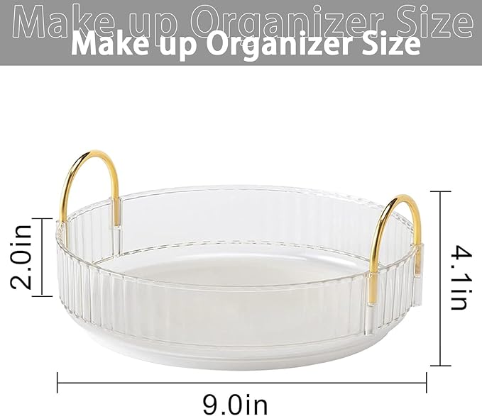 Rotating Makeup Organizer for Vanity, High-Capacity Skincare Clear Make Up Storage Perfume Organizers Cosmetic Dresser Organizer Countertop 360 Spinning (Clear, 1 Tier)-BrightBean Baby