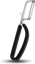 LURCH Germany Universal Ultra Sharp Stainless Steel Vegetable Swivel Peeler for for Potatoes, All Fruits & Veggies | Non-Slip Comfortable Handle | 5.1 x 2.3 Inches / 13 cm x 6 cm - Black