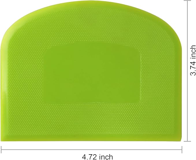 Bench Scraper Food Vegetable Chopper,Stainless Steel Pizza Dough Scraper-Flexible Plastic Bowl/Cake Scraper 5-Piece Set,Bread/Pastry/Pizza/Flour/Cheese Cutter (White)