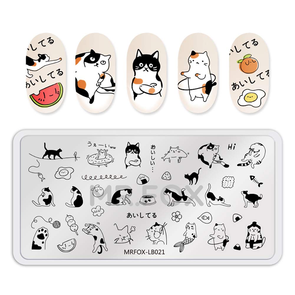 MR.FOX 5 pcs Nail Printing Board Set a Variety of cat Claws Kittens Puppies Unicorns and Other Patterns Art DIY Stamping templates-BrightBean Baby
