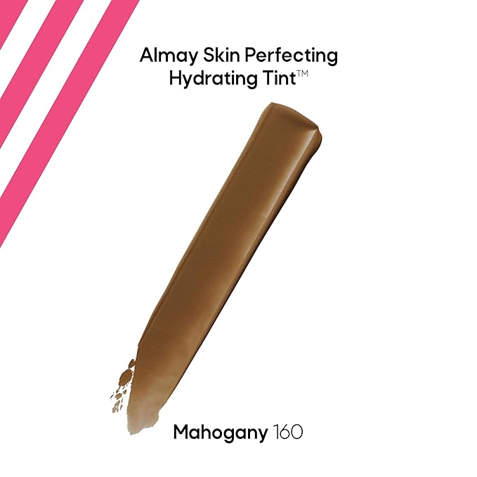 Almay Hydrating Liquid Foundation Tint, Lightweight with Light Coverage, Naturally Dewy Finish, Hypoallergenic, Dermatologist TestedFragrance Free, 160 Mahogany, 0.94 fl oz.-BrightBean Baby