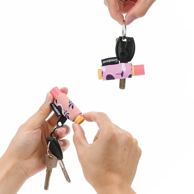 6 Pack Compact Clip-On Chapstick Holder Premium Release Clip Neoprene Sleeve Lip Balm with Clip Fits Most Standard Lip Balm (Colored Whale)-BrightBean Baby