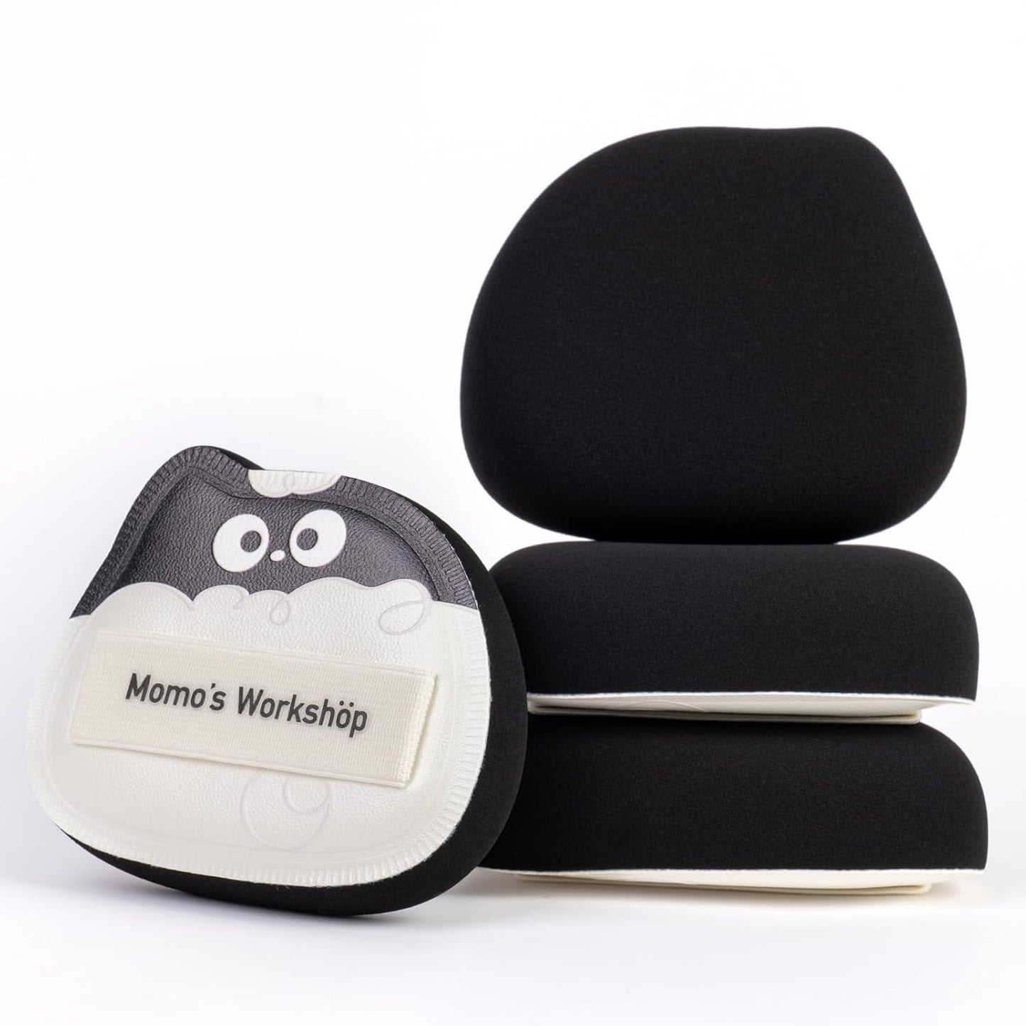 Lamb Toto Airy Marshmallow Puff,Makeup Sponge,Rubycell Material,Pointed Tip for Concealer + Flat Side for Foundation, Longwear Makeup, Travel Friendly & Reusable,2pcs Puffs & Storage Case-BrightBean Baby