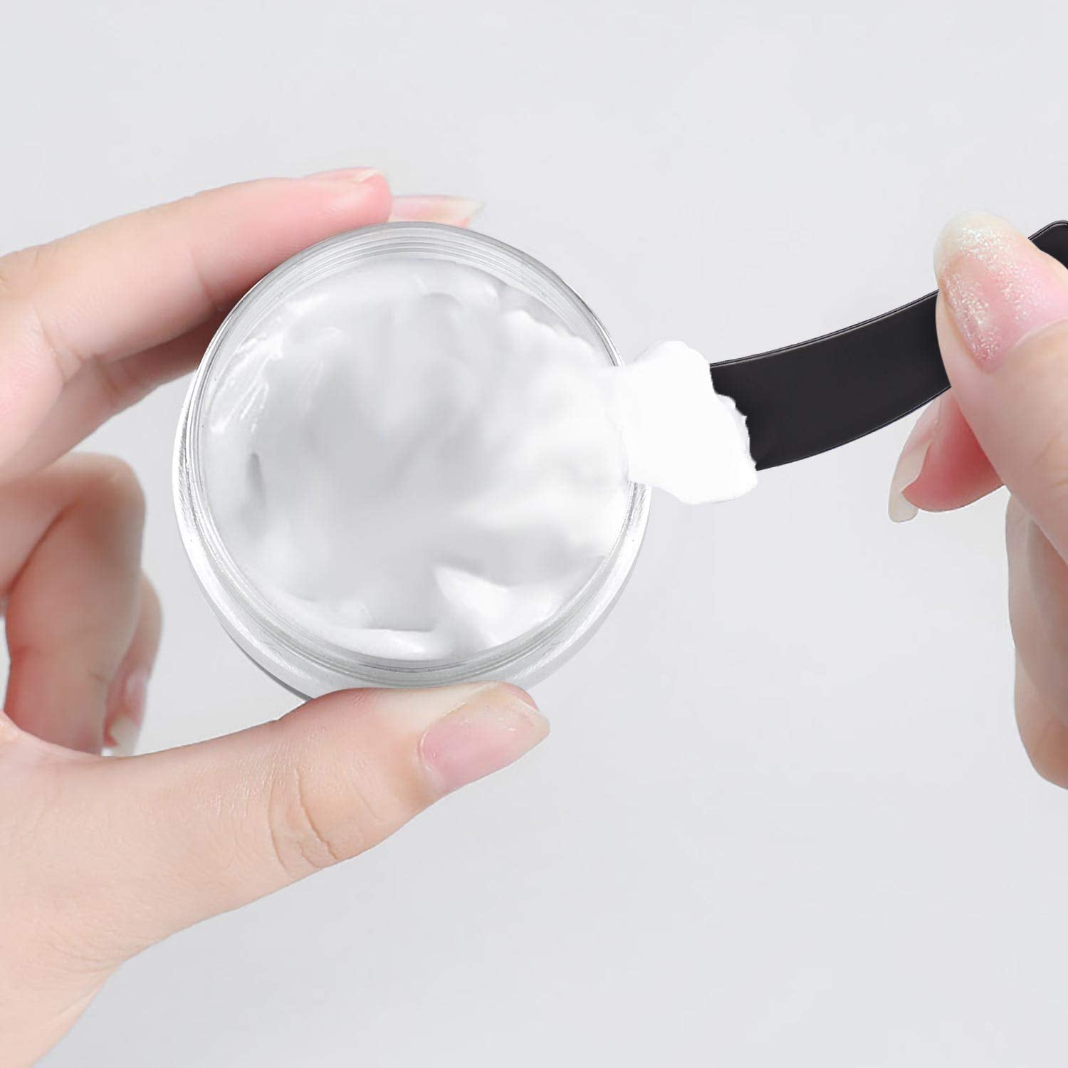 Refillable Cosmetic Sample Jars - 100 Pack 10g (0.35oz) Multi Color Small Travel Containers with Lids + 10 Mini Makeup Spatulas - BPA Free-BrightBean Baby