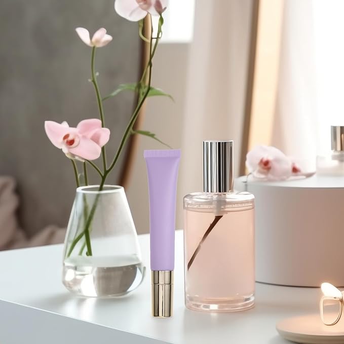 Empty Eye Cream Squeeze Tubes: 20ml Refillable Essential Oil Roller Sample Travel Container Cosmetics Roll on Bottle Dispenser for Lip Balm Gloss-BrightBean Baby