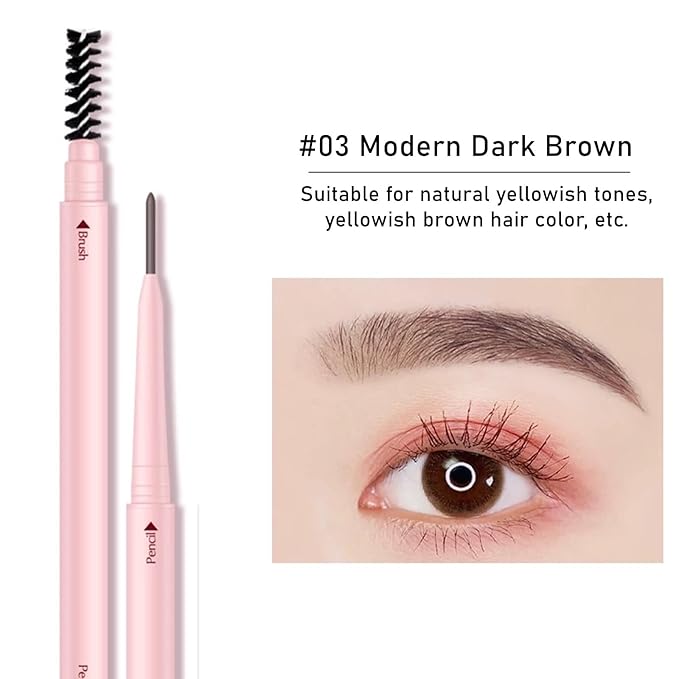Eyebrow Pencil Dark Brown,Eyebrow Pencils for Women,Micro Brow Pencil Waterproof Smudgeproof,Ultra-Precise Tip Long-Lasting Brow Pencils for Natural Eye Brows,Built-In Spoolie Brush,03 Dark Brown.-BrightBean Baby
