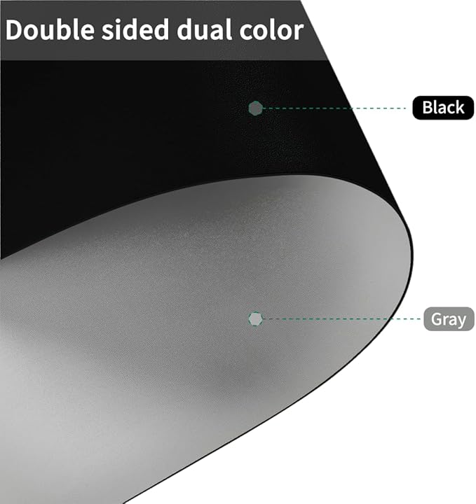 Desk Protector Mat - 12x48 Inch Waterproof Easy to Clean Can Conceal Flaws Protector The Table Top from Scratches Used for Coffee Table Office Table Dresser(Black+Gray 12x48)