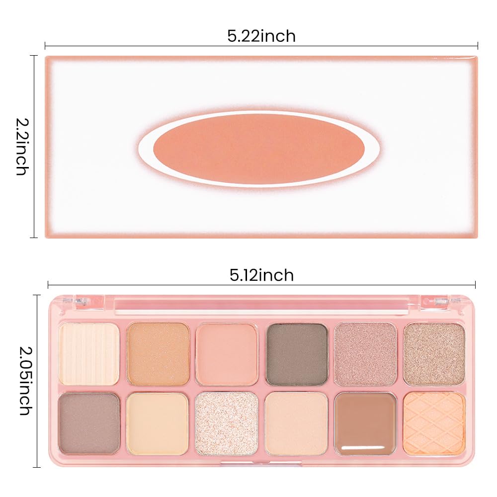 AMY'S DIARY 12Color Light Pink Purple Eyeshadow Palette, Long-Lasting, and Highly Pigmented. Elevate Your Eye Makeup– Unleash Your Unique Style (05#)-BrightBean Baby