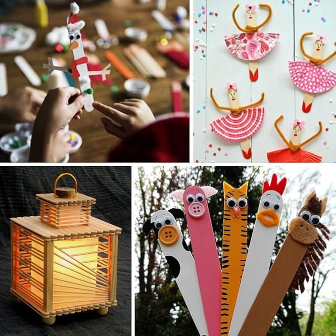 Mibly 4 Style Pack of 600 Assorted Wooden Wax Sticks for Body Legs Face and Small Medium Large Sizes Eyebrow Waxing Applicator Spatulas for Home and Spa Usage (Assorted Pack of 600)-BrightBean Baby