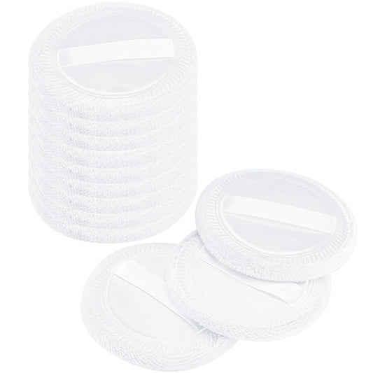 12 Pieces Powder Puffs Cotton Makeup Pads Soft Face Compact Puffs for Loose Setting Pressed Powder, 2.36 Inch (White)-BrightBean Baby