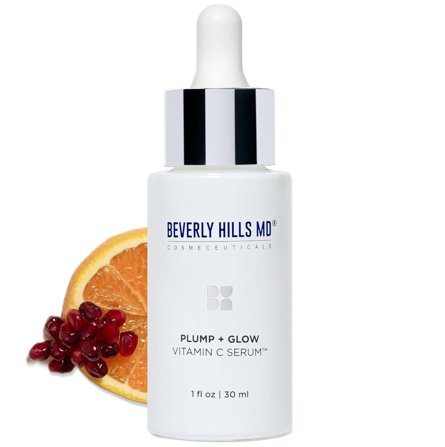 Beverly Hills MD Plump + Glow Vitamin C Serum for Aging Skin- Plumping Anti Wrinkle Lines Formula - Smooth, Firm, Brighten Skin w/Kakadu Plum, Niacinamide, Pomegranate Oil, Red Algae Extracts-BrightBean Baby