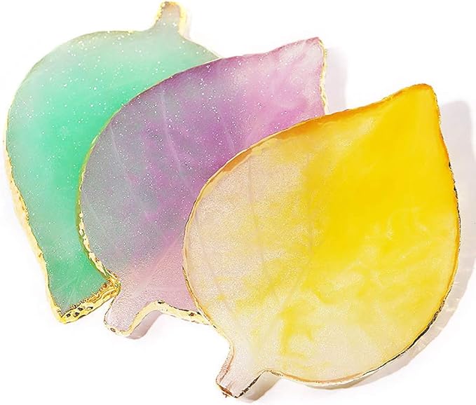 1 Pcs Leaf Resin Nail Art Palette Painting Makeup Palette Tray Cosmetic Nail Gel Polish Colors Mixing Pallet Blue-BrightBean Baby