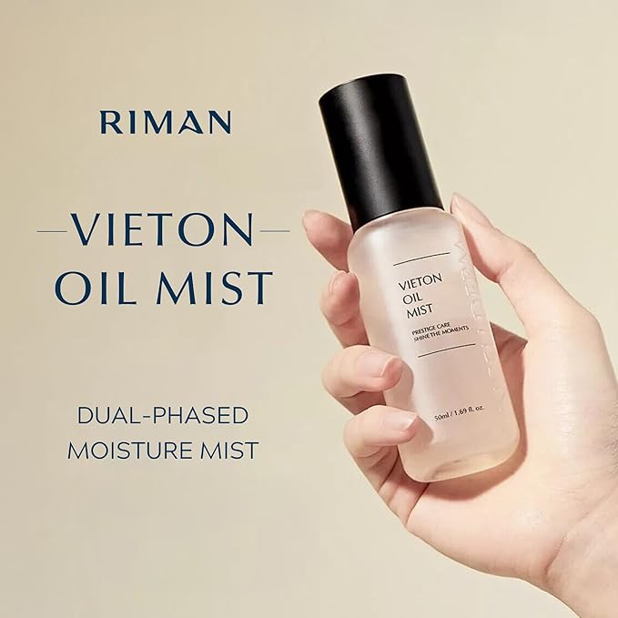 INCELLDERM Riman Vieton Oil Mist | 50ml | Bi-Phasic Hydration with Camellia Seed Oil & Seaberry Water | Korean Skincare Mist for Moisture, Balance & Radiance | Natural Facial Spritz Moisturizer-BrightBean Baby