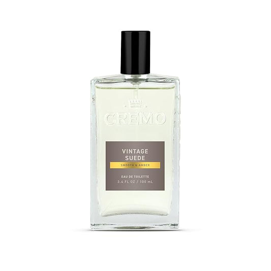 Cremo Cologne for Men - Vintage Suede Mens Cologne Spray- A Combination of White Moss, Rich Amber, and Smooth Suede, Fragrances For Men, 3.4 Fl Oz-BrightBean Baby