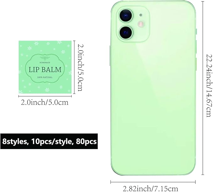 CRASPIRE Lip Balm Labels 80pcs Homemade Lip Balm Labels 2” Clear Lip Balm Labels for Tubes Printable Waterproof Lip Balm Stickers Labels for Lip Balm Handcream Candle Container（British Style-Color）-BrightBean Baby