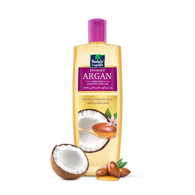 Parachute Advansed Argan Hair Oil with Coconut | Repairs Dry & Damaged Hair| Strengthens Hair & Boosts Shine| Controls Frizz| No Parabens & Silicones| 10.1 fl.oz-BrightBean Baby