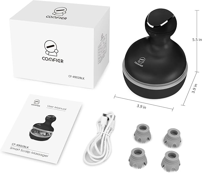 COMFIER Electric Scalp Massager, Waterproof Head Massager with Mutlti-Modes Vibration, Handheld Portable Head Scratcher for Hair Growth, Dog Cat Massager for Deep Clean and Stress Relax-BrightBean Baby