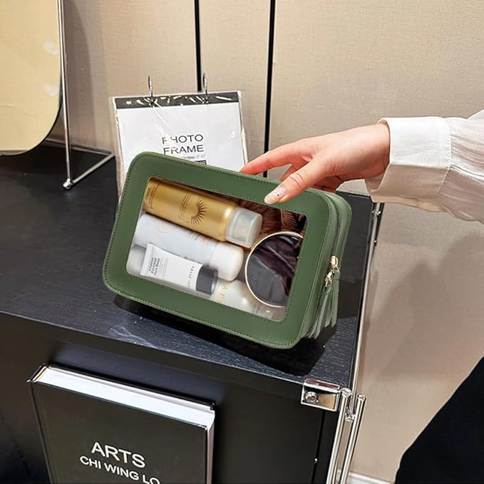 Clear Makeup Bag Small, TSA Approved Portable Toiletry Bag with Zipper Cosmetic Travel Bag Makeup Organizer Case Mini Makeup Pouch for Purse Car Organizer Bag for Women Men-BrightBean Baby